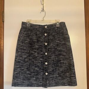 🖤✨ Brooks Brothers Tweed Button-Front Skirt – Size 10 ✨🖤